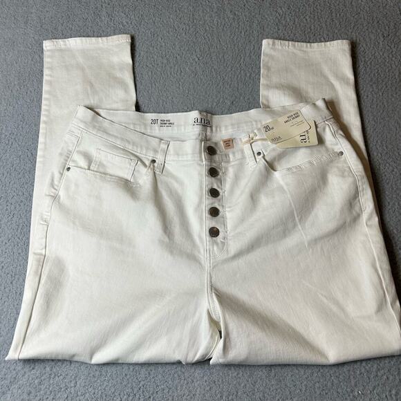 a.n.a Jeans Womens 20T White High Rise Ankle Skinny Plus Stretch‎ Denim NEW - Picture 1 of 13